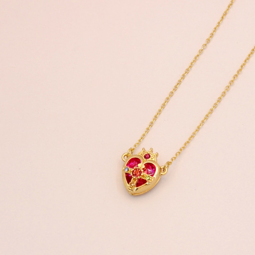 Sailor Moon 🌙 Gold Heart Charm Necklace 🪄 Japanese Anime Women Girls Jewelry